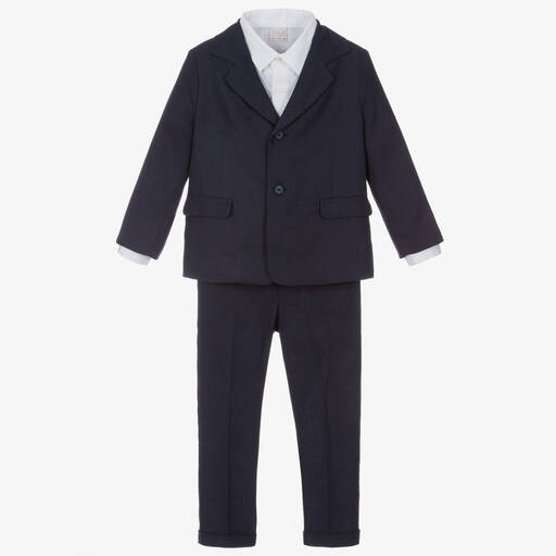 Paz Rodríguez-Navyblaues Leinenanzug-Set | Childrensalon Outlet