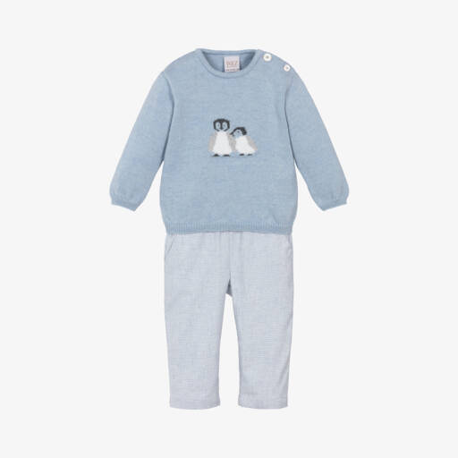 PAZ Rodríguez-Boys Penguin Knit Set in Blue | Childrensalon Outlet