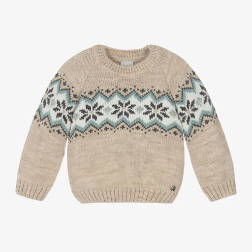 PAZ Rodríguez-بلوفر Fair Isle صوف لون بيج | Childrensalon Outlet