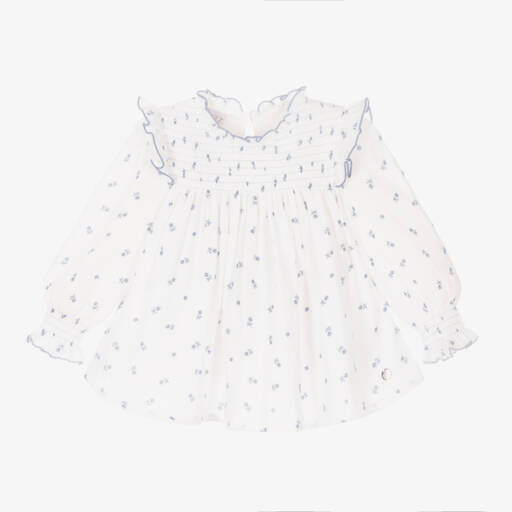 PAZ Rodríguez-Girls Blue Floral Cotton Top | Childrensalon Outlet