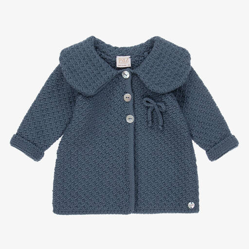 PAZ Rodríguez-Girls Blue Knitted Coat | Childrensalon Outlet