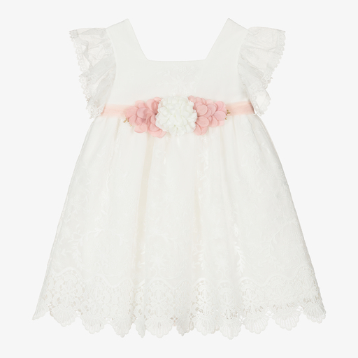 PAZ Rodríguez-Girls Ivory Tulle Flower Dress | Childrensalon Outlet