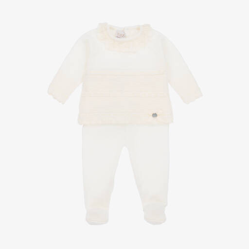 PAZ Rodríguez-Girls Ivory Wool Knit Two-Piece | Childrensalon Outlet