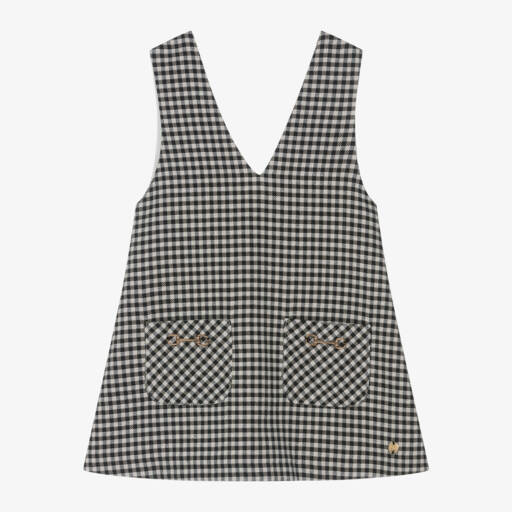 PAZ Rodríguez-Girls Monochrome Check Pinafore Dress | Childrensalon Outlet