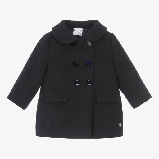 Paz Rodríguez-Girls Navy Blue Felted Coat | Childrensalon Outlet