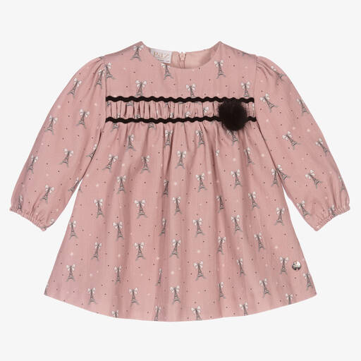 PAZ Rodríguez-Girls Pink Cotton Dress  | Childrensalon Outlet