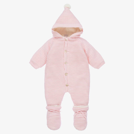PAZ Rodríguez-Розовый трикотажный комбинезон для коляски и пинетки | Childrensalon Outlet