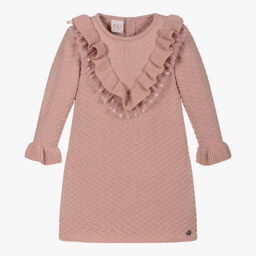 Paz Rodríguez-Girls Pink Knitted Dress | Childrensalon Outlet