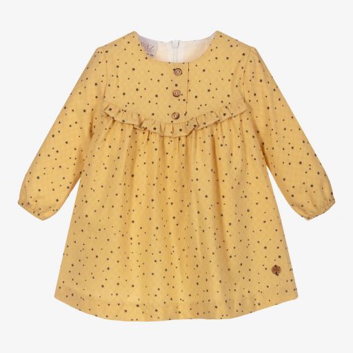 Paz Rodríguez-Girls Yellow Cotton Dress  | Childrensalon Outlet