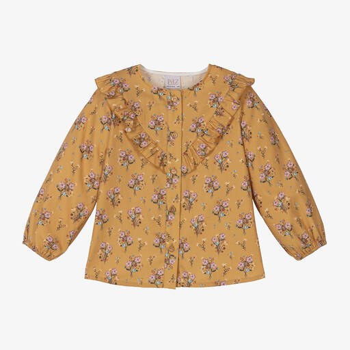 PAZ Rodríguez-Girls Yellow & Pink Floral Cotton Blouse | Childrensalon Outlet