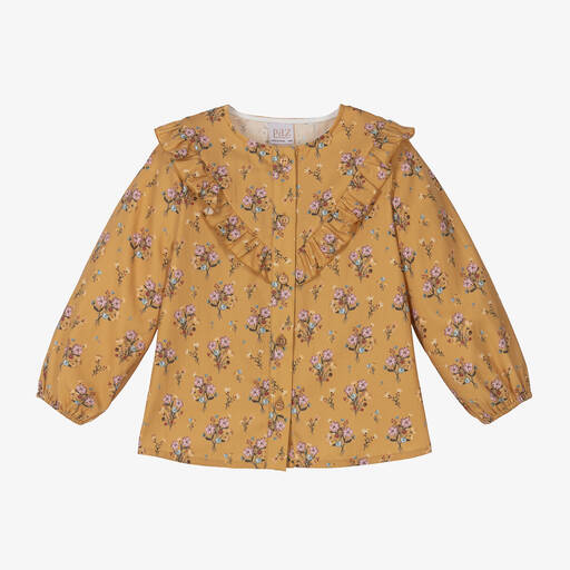 Paz Rodríguez-Girls Yellow & Pink Floral Cotton Blouse | Childrensalon Outlet