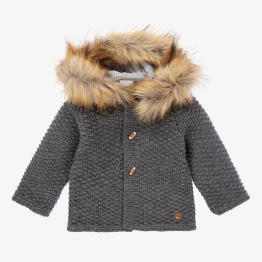 Paz Rodríguez-Veste grise en laine mélangée | Childrensalon Outlet