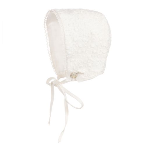 Paz Rodríguez-Ivory Lace Baby Bonnet | Childrensalon Outlet