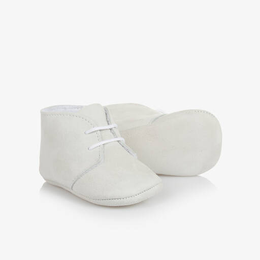 Paz Rodríguez-Ivory Suede Lace-Up Pre-Walkers | Childrensalon Outlet