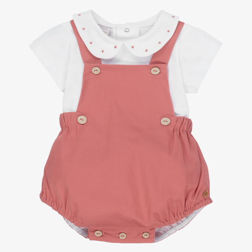 PAZ Rodríguez-Pink Cotton Shorts Set | Childrensalon Outlet