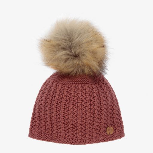 PAZ Rodríguez-Pink Faux Fur Pom-Pom Hat  | Childrensalon Outlet