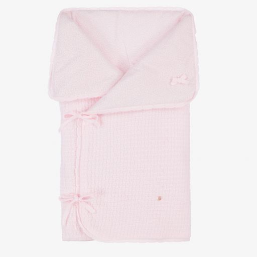 Paz Rodríguez-Pink Knitted Baby Nest (70cm) | Childrensalon Outlet