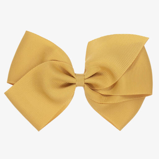 Peach Ribbons-Girls Mustard Grosgrain Bow Clip | Childrensalon Outlet