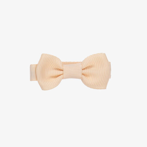 Peach Ribbons-Girls Pale Pink Bow Clip | Childrensalon Outlet