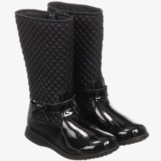 Pediped Flex (1-12yr)-Schwarze Naomi-Lederstiefel | Childrensalon Outlet