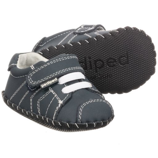 Pediped Originals (0-24mth)-Boys Blue Nubuck 'Jake' Pre-Walker Shoes | Childrensalon Outlet