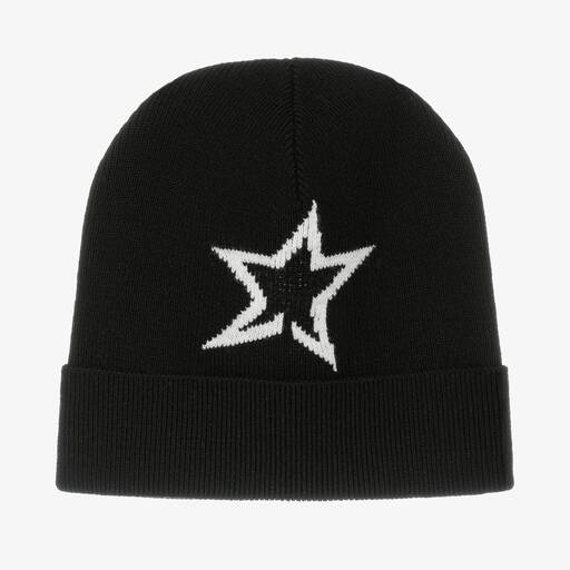 Perfect Moment-Black Merino Wool Knit Beanie Hat | Childrensalon Outlet