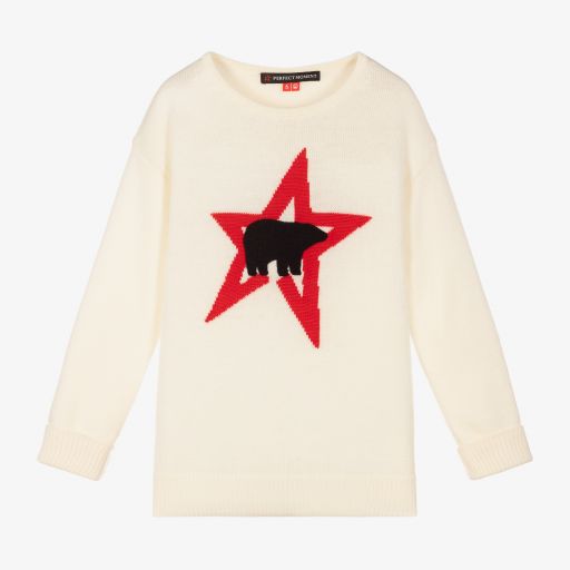 Perfect Moment-Ivory Merino Wool Knit Jumper | Childrensalon Outlet