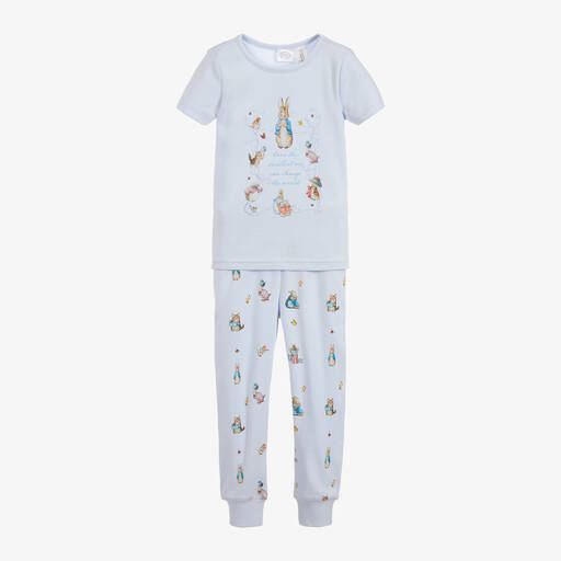 Peter Rabbit™ by Childrensalon-Blue Cotton Jersey Pyjamas | Childrensalon Outlet