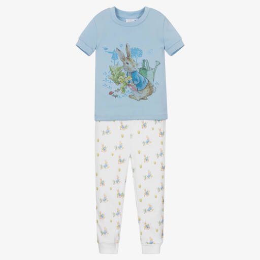 Peter Rabbit™ by Childrensalon-Boys Blue Cotton Nightwear Set | Childrensalon Outlet