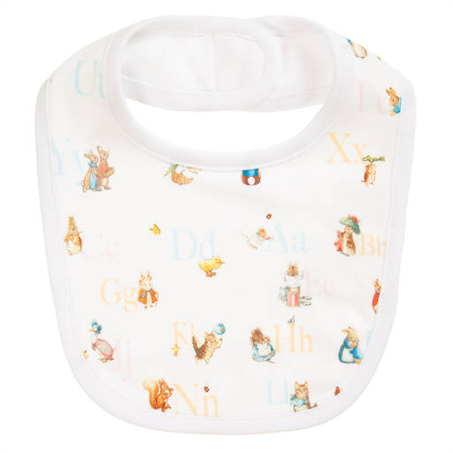 Peter Rabbit™ by Childrensalon-White Cotton Jersey Baby Bib  | Childrensalon Outlet