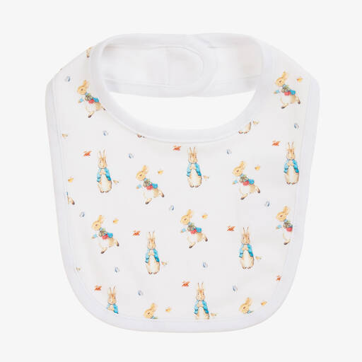 Peter Rabbit™ by Childrensalon-White Cotton Jersey Baby Bib  | Childrensalon Outlet