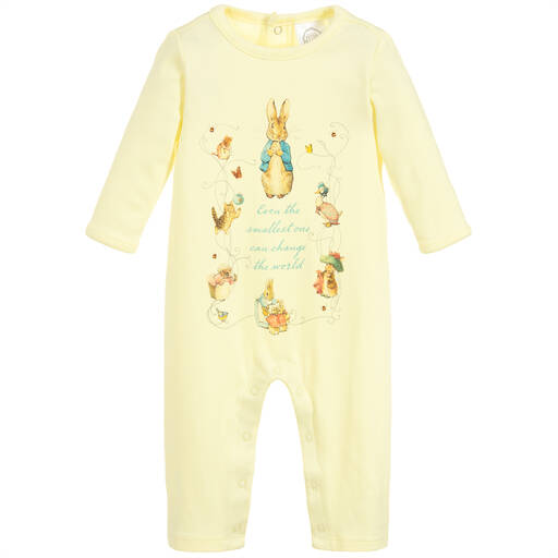Peter Rabbit™ by Childrensalon-Yellow Cotton Jersey Babysuit | Childrensalon Outlet