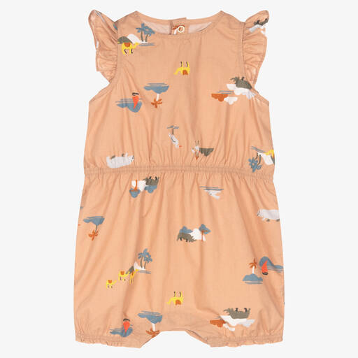 Petit Bateau-تبّان قطن لون بني-زهري للمولودات | Childrensalon Outlet