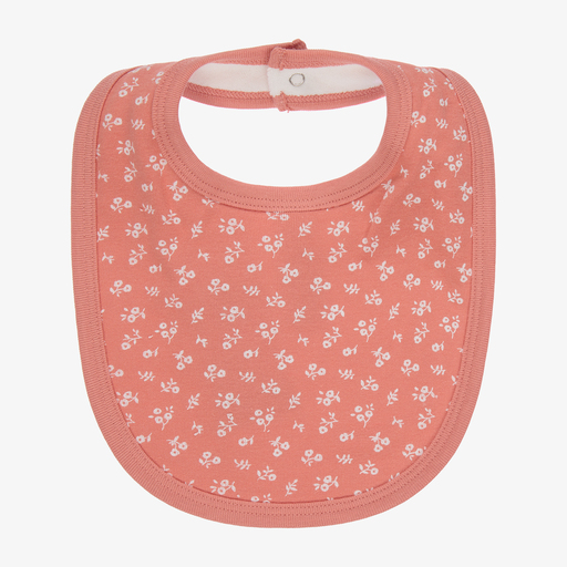 Petit Bateau-Baby Girls Pink Cotton Bib | Childrensalon Outlet