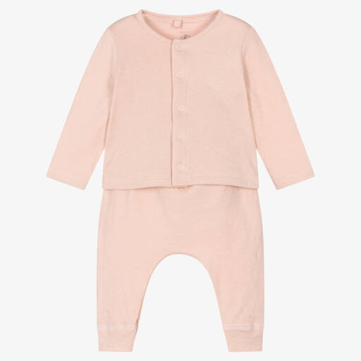 Petit Bateau-Baby Girls Pink Trouser Set | Childrensalon Outlet