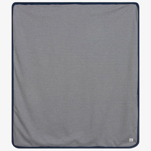 Petit Bateau-Blue Cotton Blanket (80cm) | Childrensalon Outlet