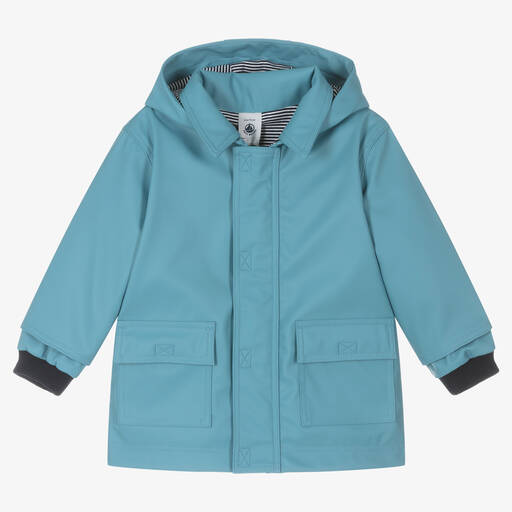 Petit Bateau-Blue Hooded Raincoat | Childrensalon Outlet