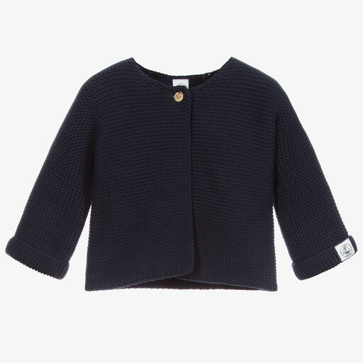 Petit Bateau-Blue Knitted Baby Cardigan | Childrensalon Outlet