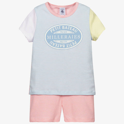 Petit Bateau-Blue & Pink Striped Pyjamas | Childrensalon Outlet