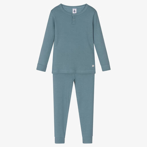 Petit Bateau-Blue Ribbed Pyjamas | Childrensalon Outlet