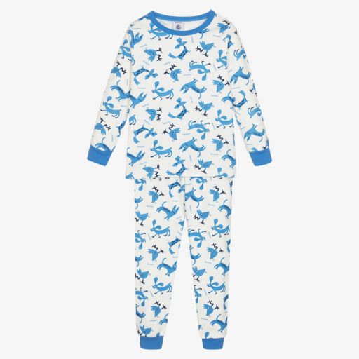 Petit Bateau-Boys Blue & Ivory Pyjamas | Childrensalon Outlet