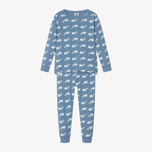 Petit Bateau-Boys Blue Whale Organic Cotton Pyjamas | Childrensalon Outlet