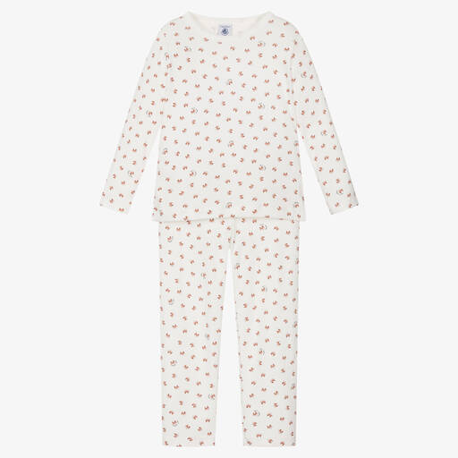 Petit Bateau-Boys Ivory Cotton Fox Pyjamas | Childrensalon Outlet