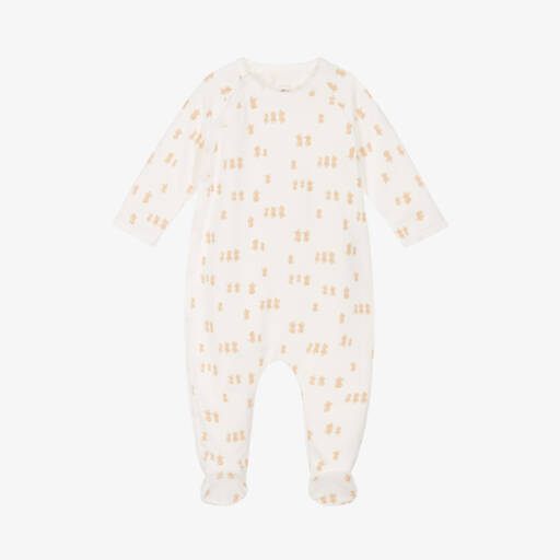 Petit Bateau-Boys Ivory Cotton Sleepsuit | Childrensalon Outlet