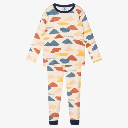 Petit Bateau-Elfenbeinfarbener Schlafanzug mit Print (J) | Childrensalon Outlet