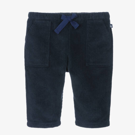 Petit Bateau-Boys Navy Blue Corduroy Trousers | Childrensalon Outlet