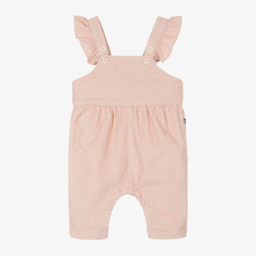 Petit Bateau-Girls Blush Corduroy Overalls | Childrensalon Outlet