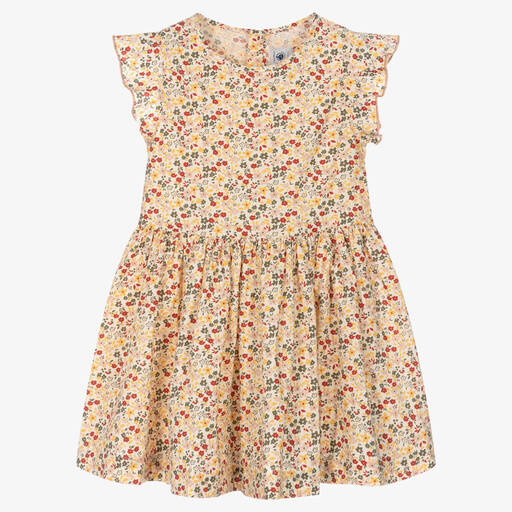 Petit Bateau-Кремовое хлопковое платье в цветочек | Childrensalon Outlet