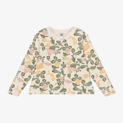 Petit Bateau-Girls Ivory Organic Cotton Cardigan | Childrensalon Outlet
