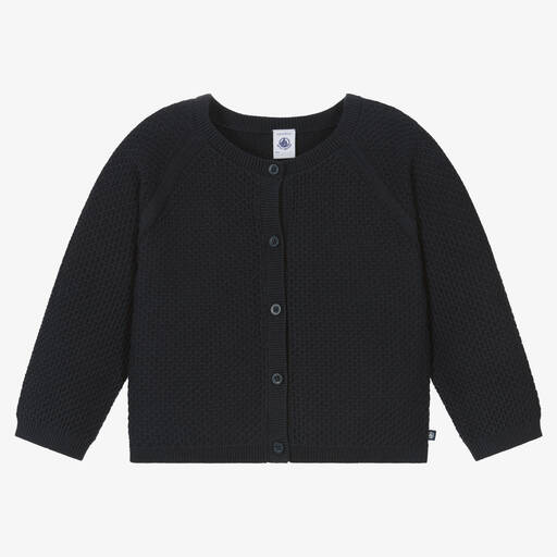 Petit Bateau-Navyblaue Strickjacke aus Baumwolle | Childrensalon Outlet